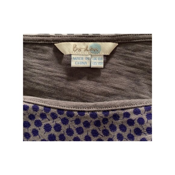 BODEN Womens' Gray & Purple Dandelion Short Sleeve Tunic Dress w. Pocket SZ 14 - Picture 6 of 8